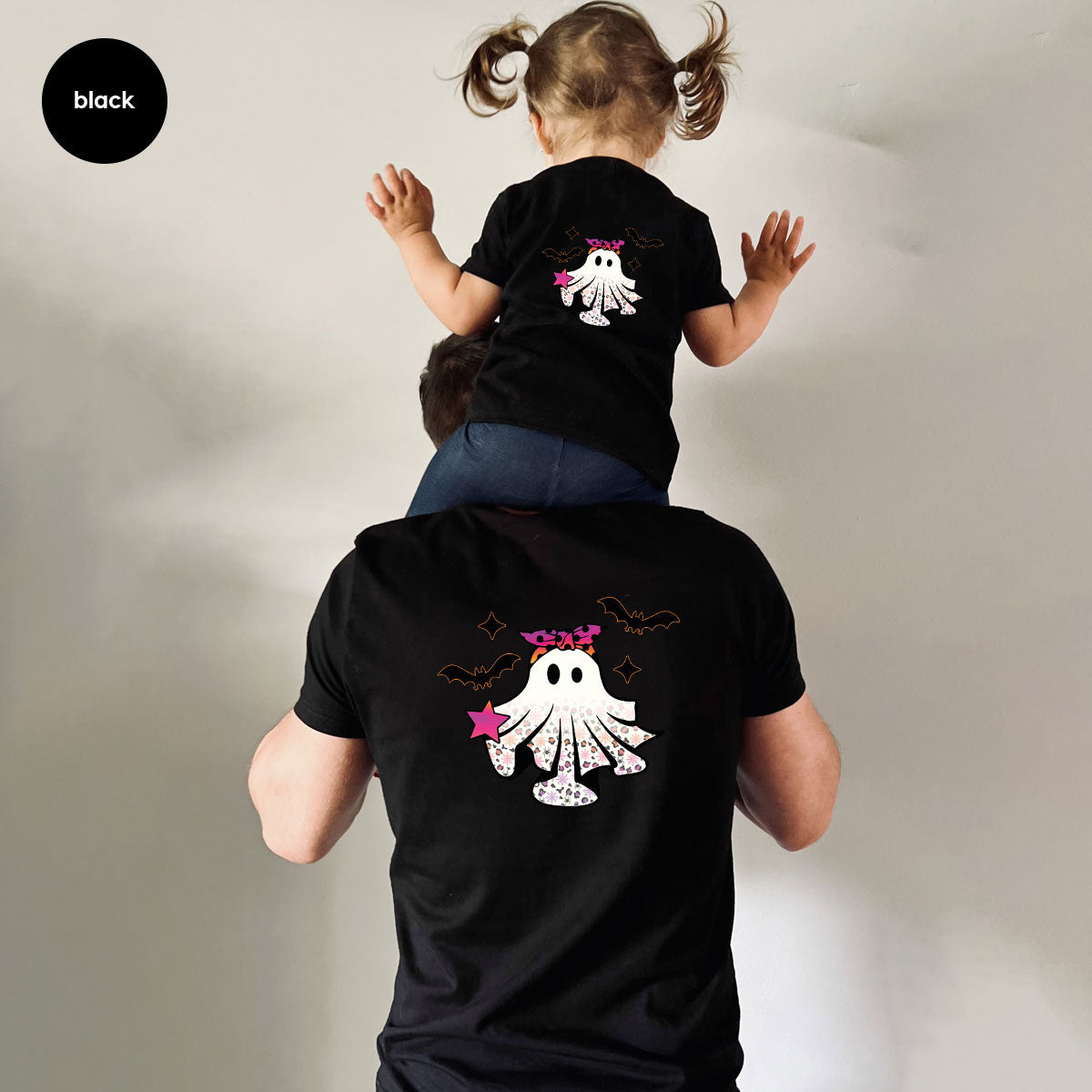 Spooky Season Outfit, Ghost Graphic Tee, Girls Boo Vneck TShirt