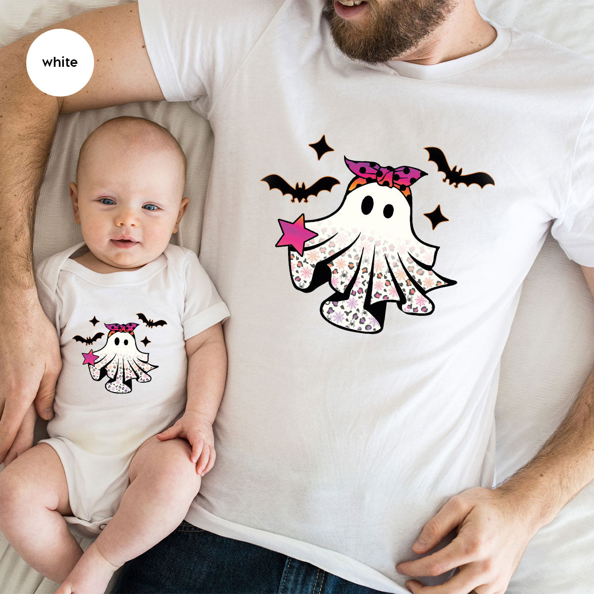 Spooky Season Outfit, Ghost Graphic Tee, Girls Boo Vneck TShirt