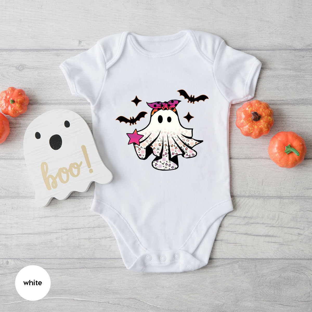 Spooky Season Outfit, Ghost Graphic Tee, Girls Boo Vneck TShirt