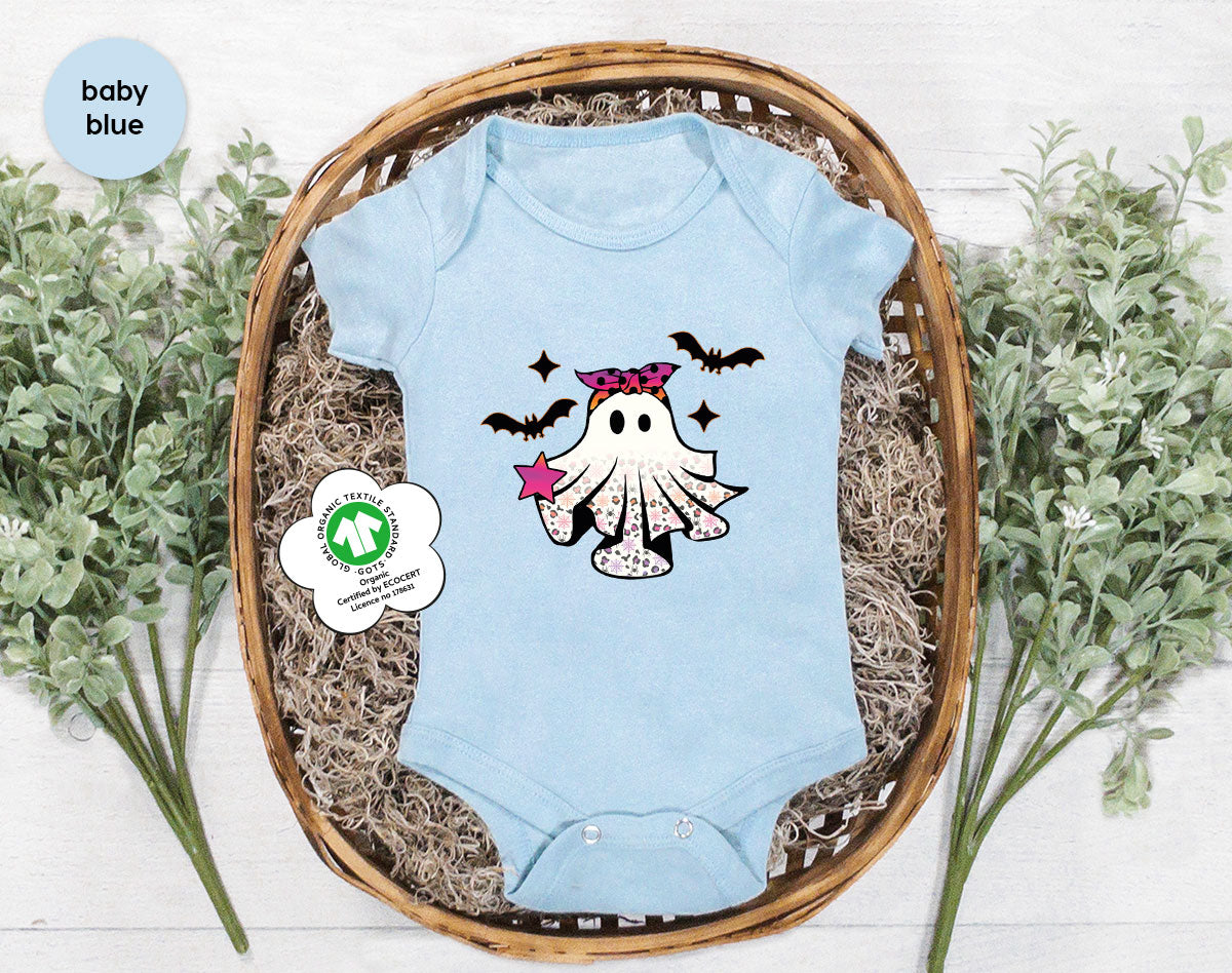 Spooky Season Outfit, Ghost Graphic Tee, Girls Boo Vneck TShirt