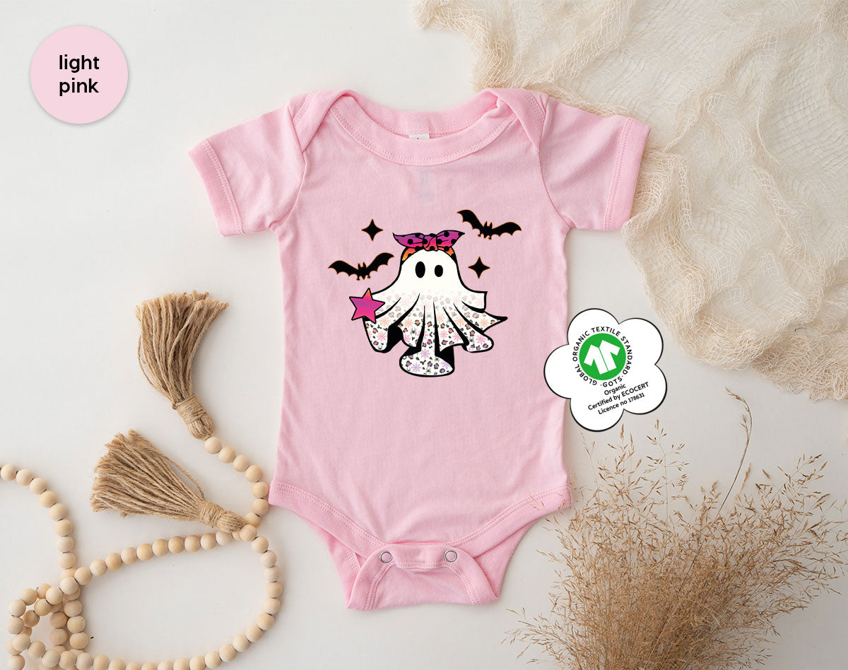 Spooky Season Outfit, Ghost Graphic Tee, Girls Boo Vneck TShirt