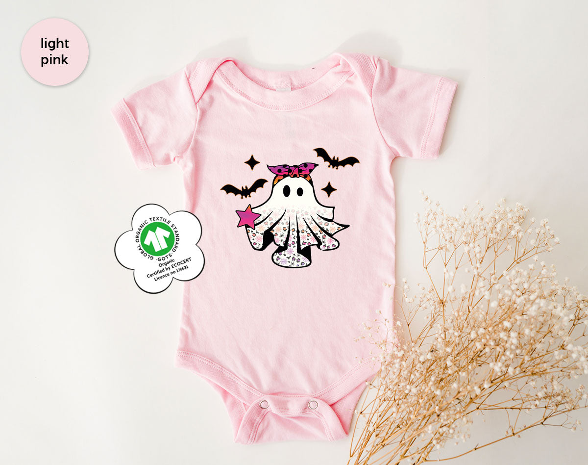 Spooky Season Outfit, Ghost Graphic Tee, Girls Boo Vneck TShirt