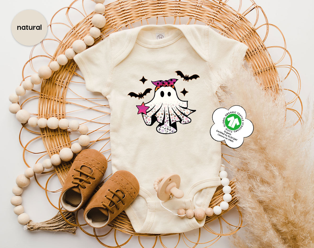 Spooky Season Outfit, Ghost Graphic Tee, Girls Boo Vneck TShirt