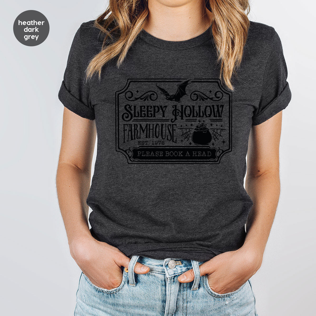Halloween Farm T Shirt, Horror Crewneck Sweatshirt, Farm Gifts, Witchy Clothing, Spooky Season Graphic Tees, Halloween Party VNeck Shirt