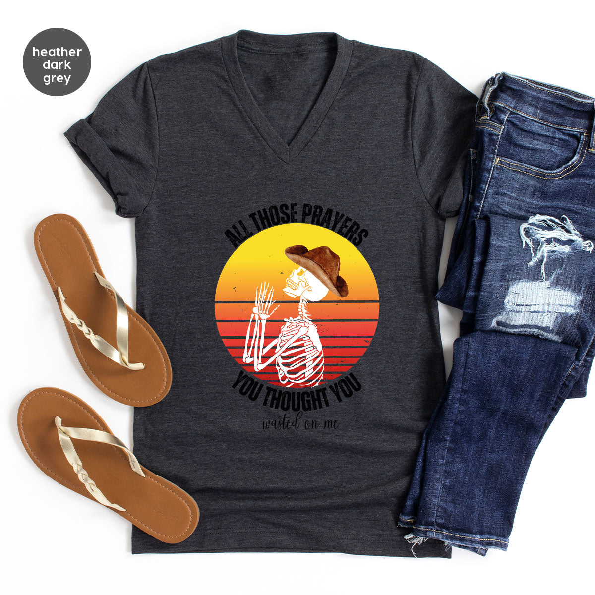 Halloween Crewneck Sweatshirt, Vintage Skeleton Shirt, Christian Vneck T Shirts