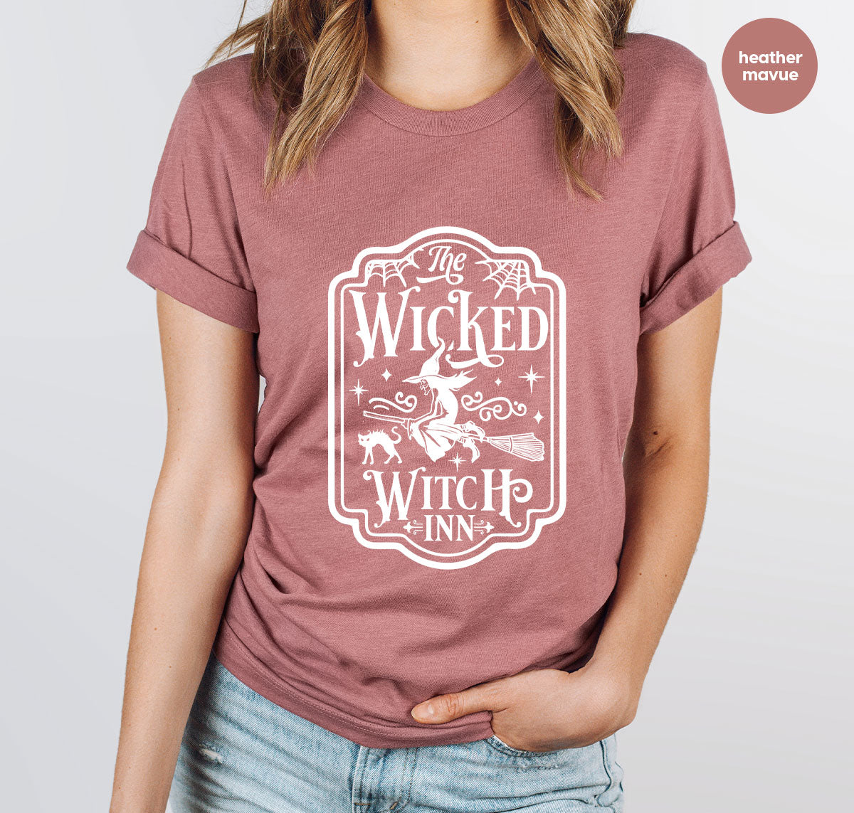 Witch Crewneck Sweatshirt, Halloween Shirts for Women, Funny Gift For Her, Spooky Season Party Tshirt, Witchy Graphic Tees