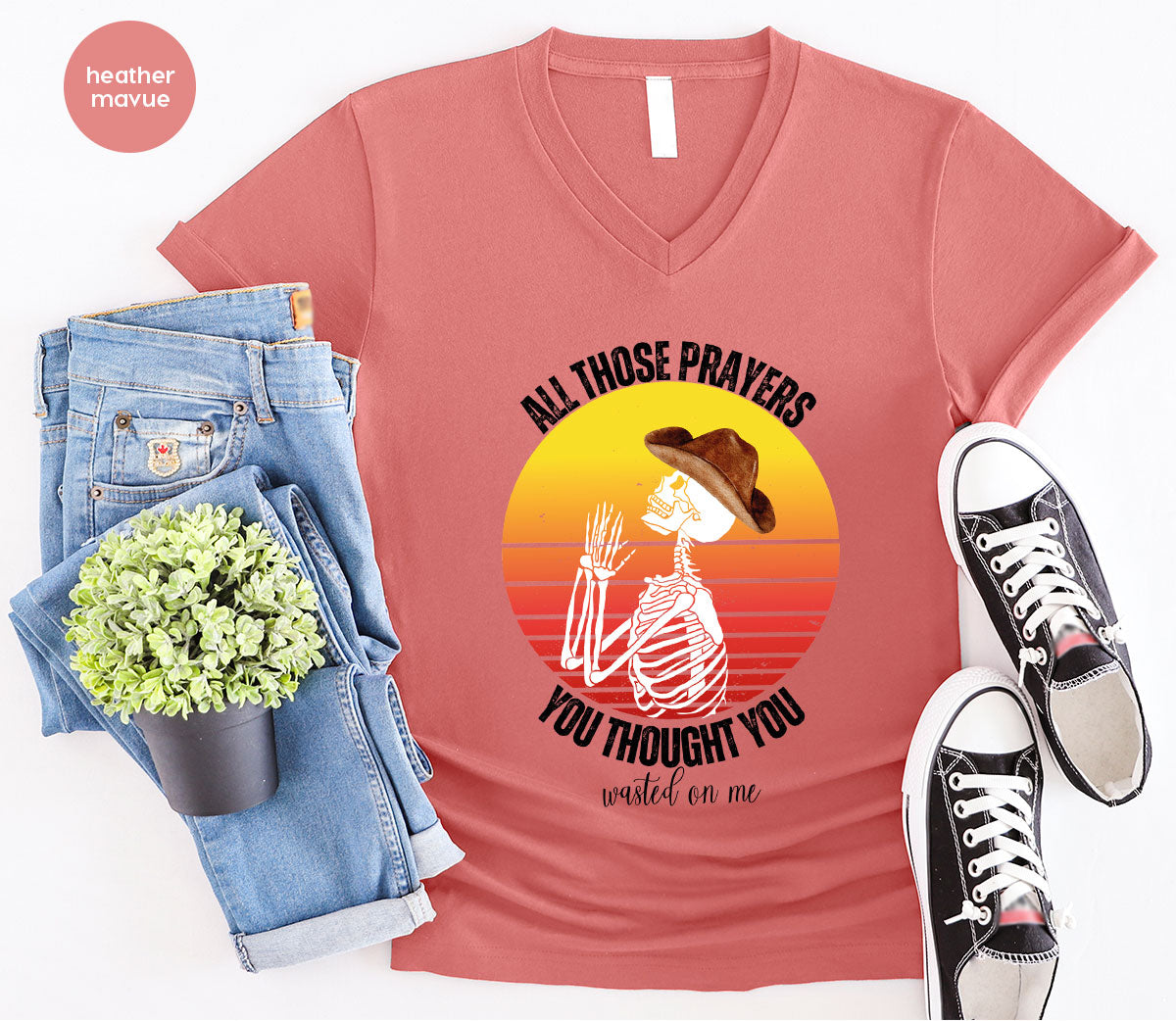 Halloween Crewneck Sweatshirt, Vintage Skeleton Shirt, Christian Vneck T Shirts