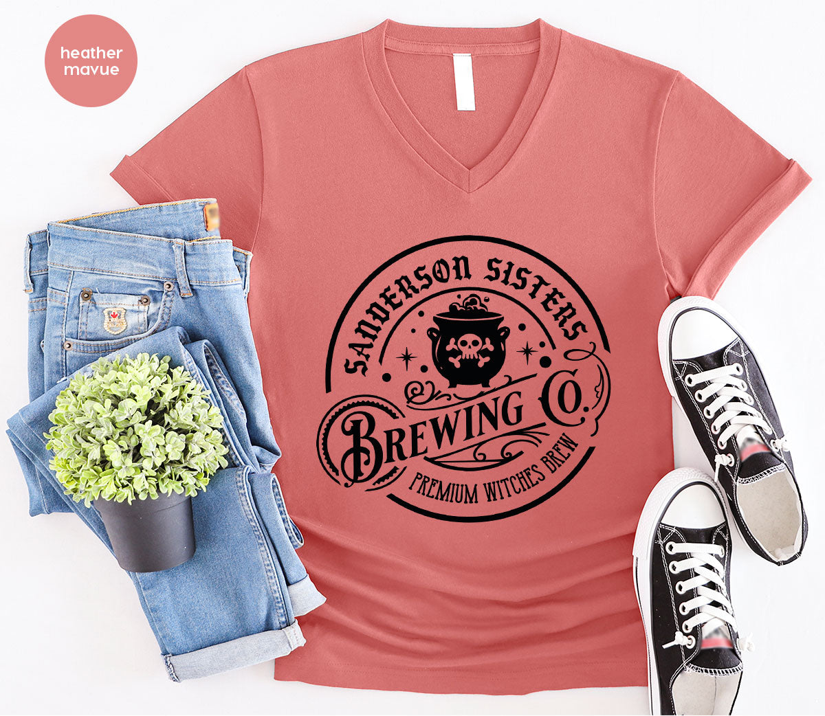 Halloween Witch T-Shirt, Witches Brew Vneck Shirt, Witchy Crewneck Sweatshirt, Spooky Season T Shirts, Spell Graphic Tees, Magic Shirt