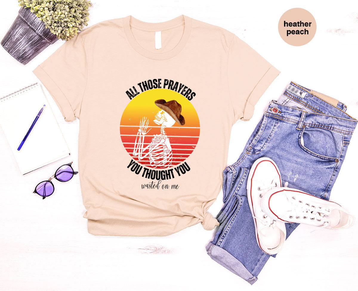 Halloween Crewneck Sweatshirt, Vintage Skeleton Shirt, Christian Vneck T Shirts