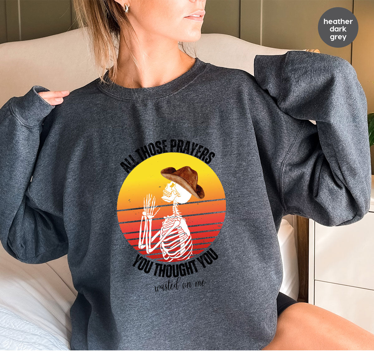 Halloween Crewneck Sweatshirt, Vintage Skeleton Shirt, Christian Vneck T Shirts