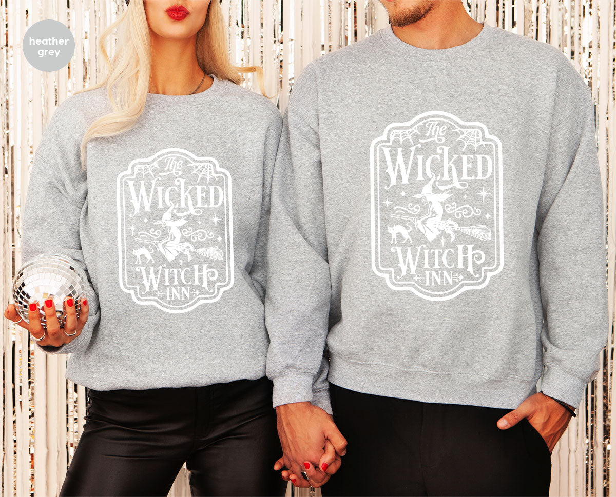 Witch Crewneck Sweatshirt, Halloween Shirts for Women, Funny Gift For Her, Spooky Season Party Tshirt, Witchy Graphic Tees