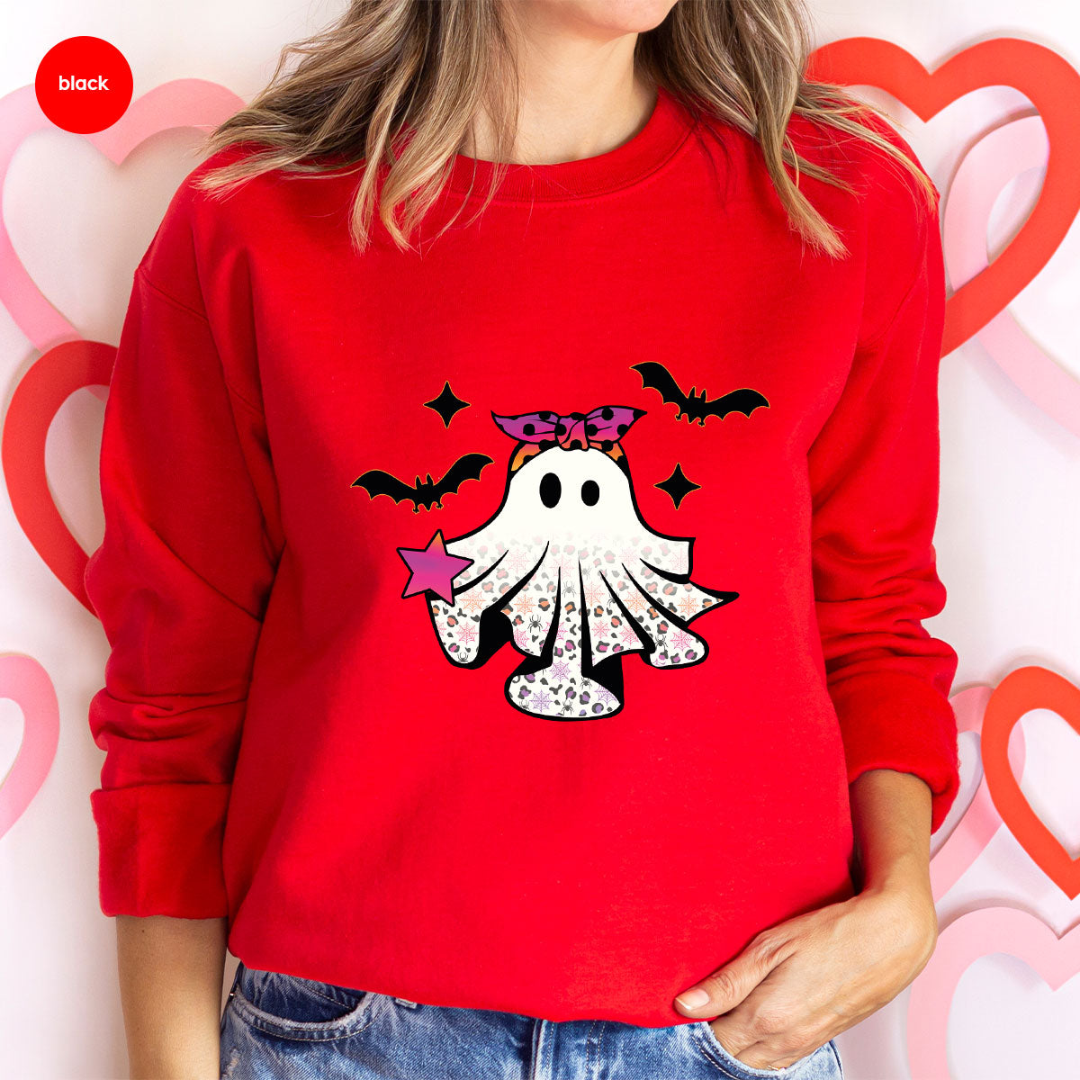 Spooky Season Outfit, Ghost Graphic Tee, Girls Boo Vneck TShirt