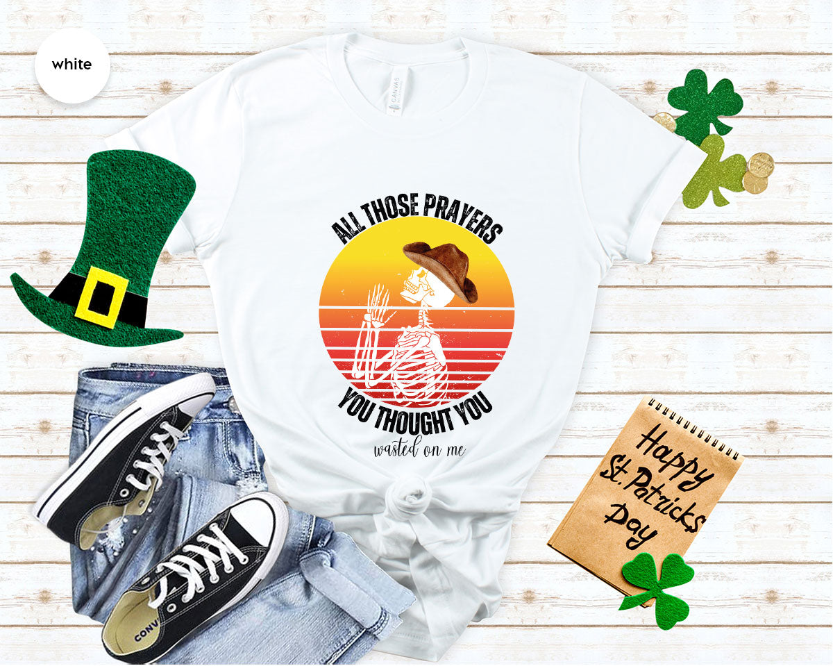 Halloween Crewneck Sweatshirt, Vintage Skeleton Shirt, Christian Vneck T Shirts