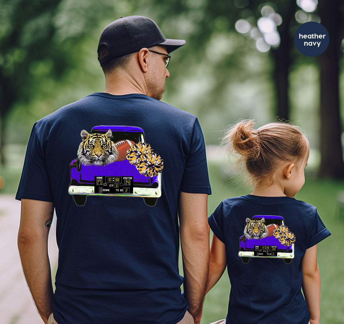 Football Truck Shirt, Tiger Graphic Tees, Football Mom TShirt, Football Gifts for Her, Cheer Vneck Shirt, Gift for Him, Sports Clothing