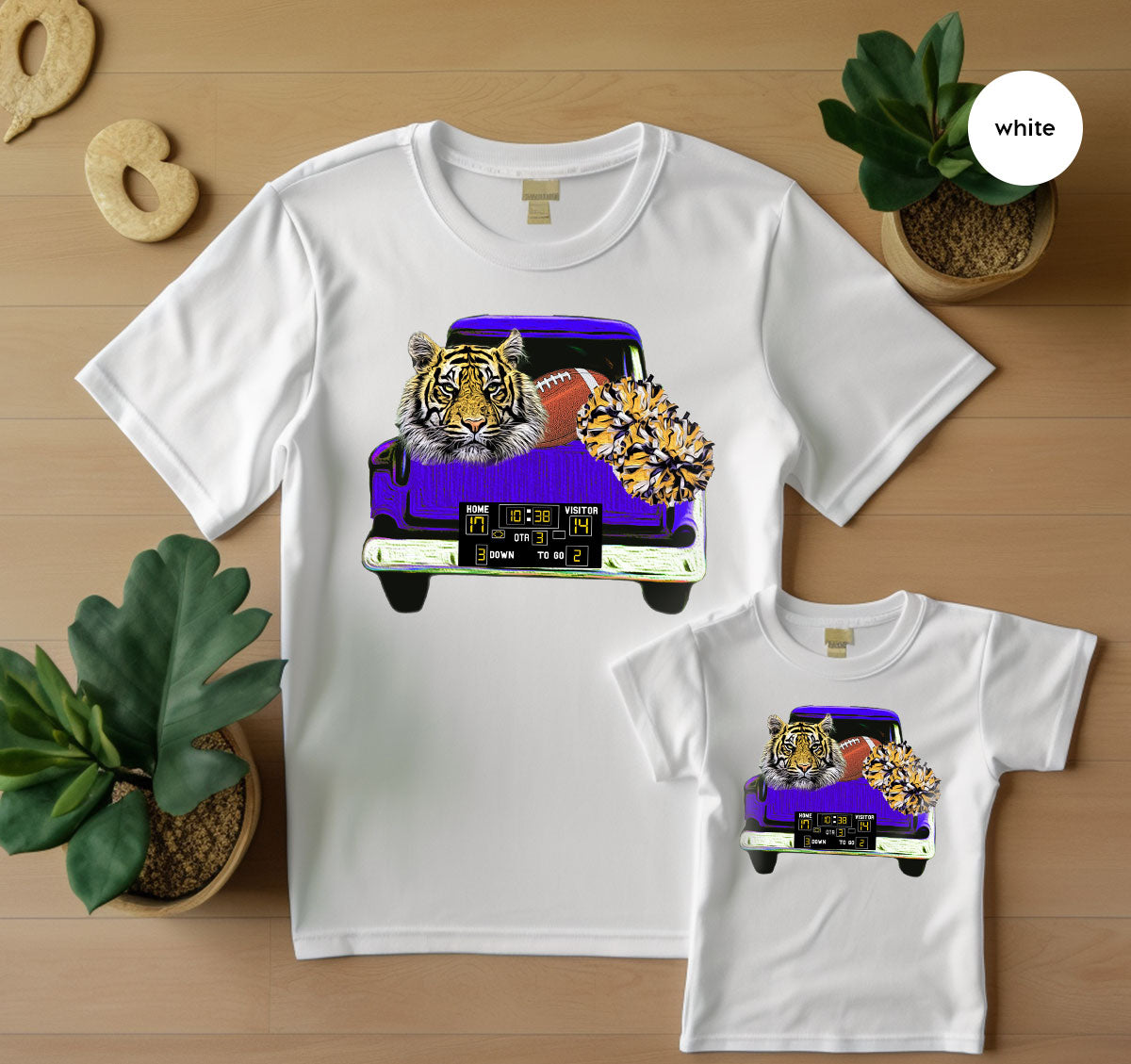 Football Truck Shirt, Tiger Graphic Tees, Football Mom TShirt, Football Gifts for Her, Cheer Vneck Shirt, Gift for Him, Sports Clothing