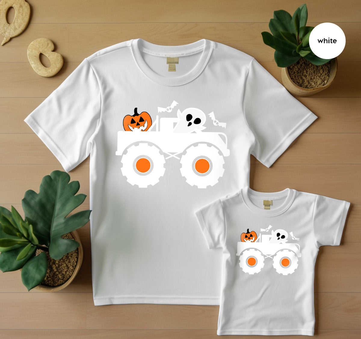 Kids Halloween Shirt, Halloween Gifts, Boys Truck T-Shirt, Ghost Outfit, Pumpkin Graphic Tees, Spooky Season Gifts, Toddler Clothes