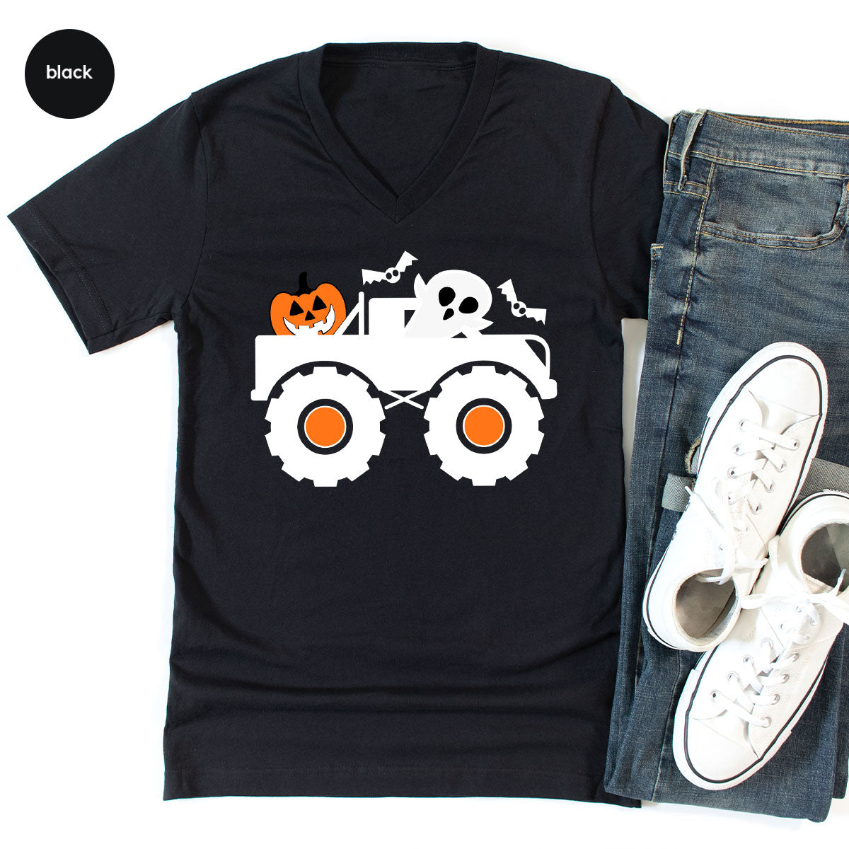 Kids Halloween Shirt, Halloween Gifts, Boys Truck T-Shirt, Ghost Outfit, Pumpkin Graphic Tees, Spooky Season Gifts, Toddler Clothes
