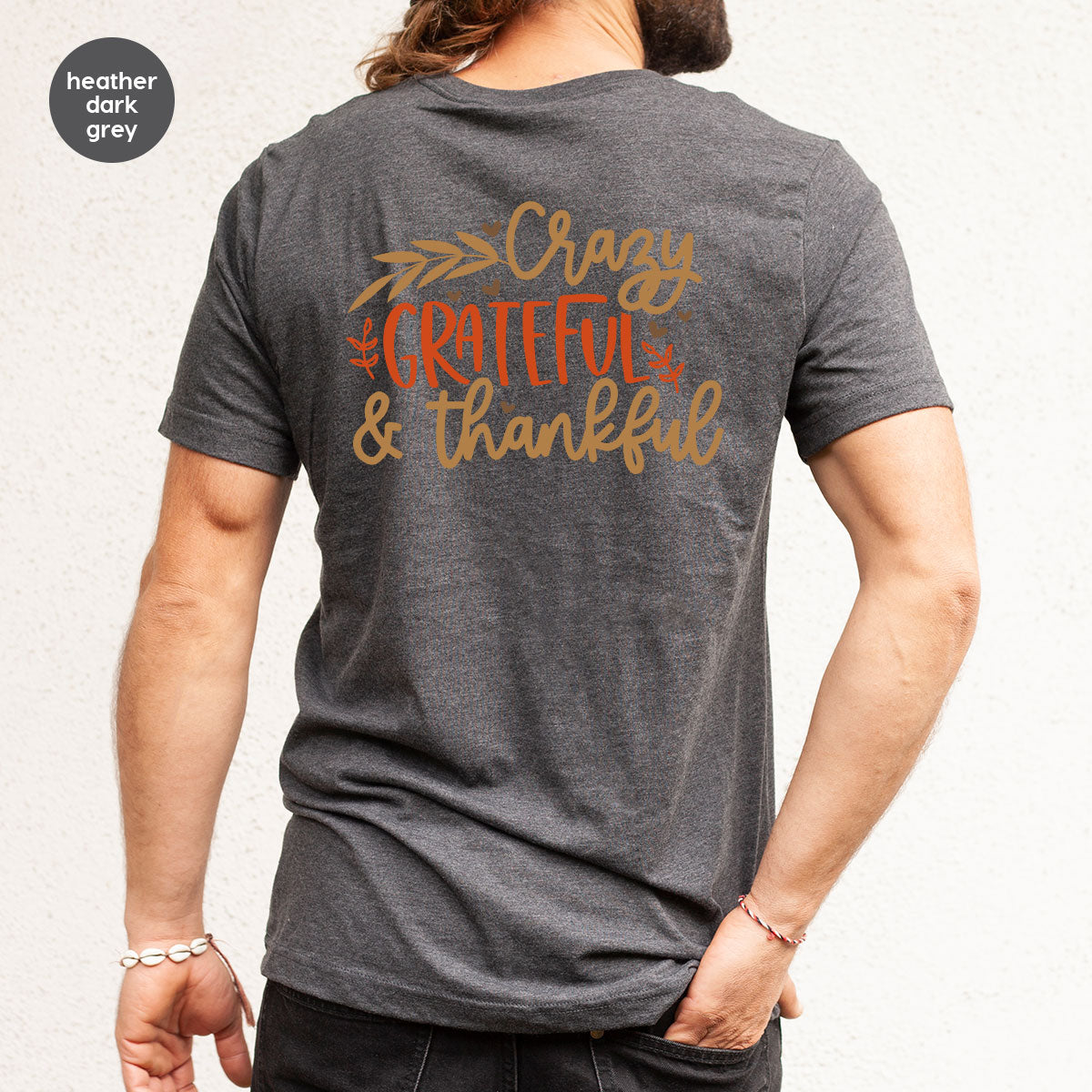 Funny Fall T Shirt, Gift for Her, Crazy Grateful Thankful T-Shirt, Autumn Clothing, Happy Thanksgiving TShirts, Leaves Graphic Tees
