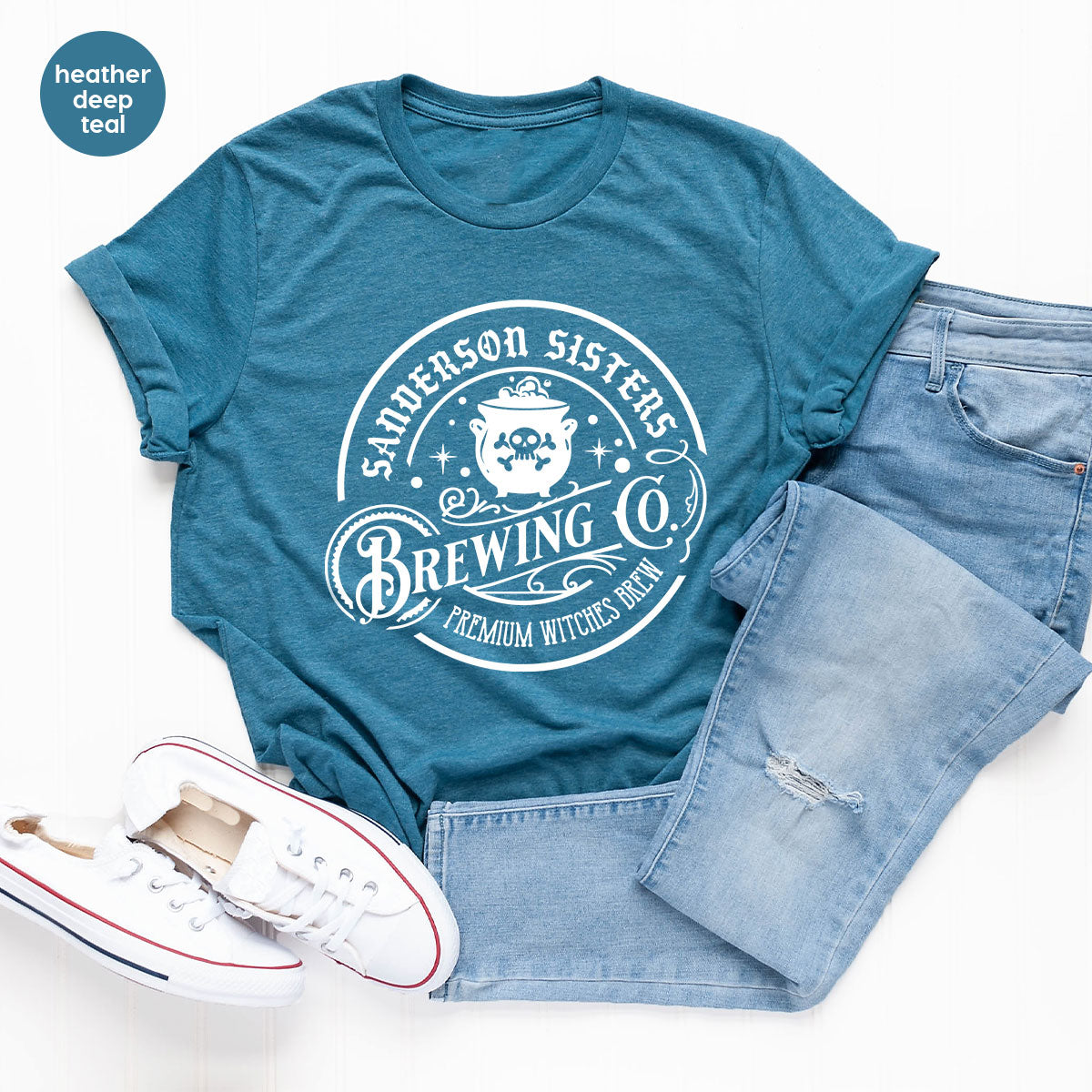 Witches Brew T-Shirt, Witchy Gifts for Her, Halloween Crewneck Sweatshirt, Girls Party Shirts, Spooky Season Graphic Tees, Womens Clothing
