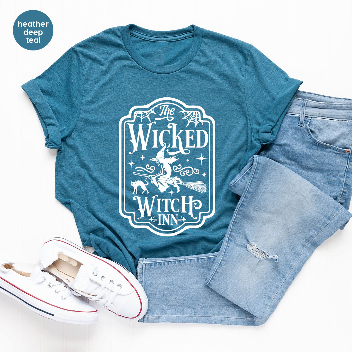 Witch Crewneck Sweatshirt, Halloween Shirts for Women, Funny Gift For Her, Spooky Season Party Tshirt, Witchy Graphic Tees