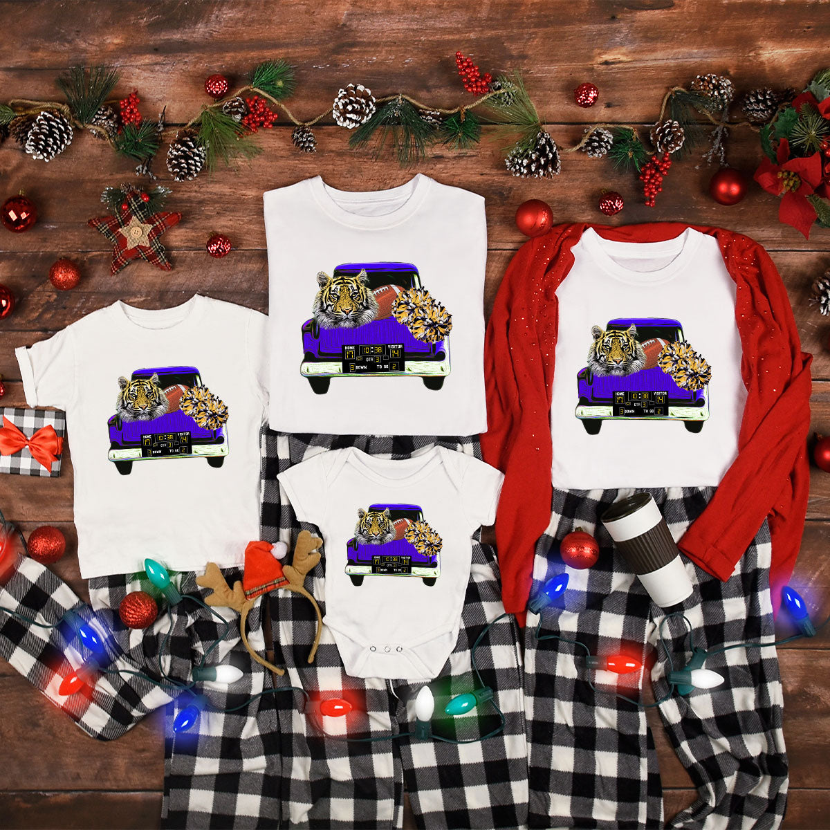 Football Truck Shirt, Tiger Graphic Tees, Football Mom TShirt, Football Gifts for Her, Cheer Vneck Shirt, Gift for Him, Sports Clothing