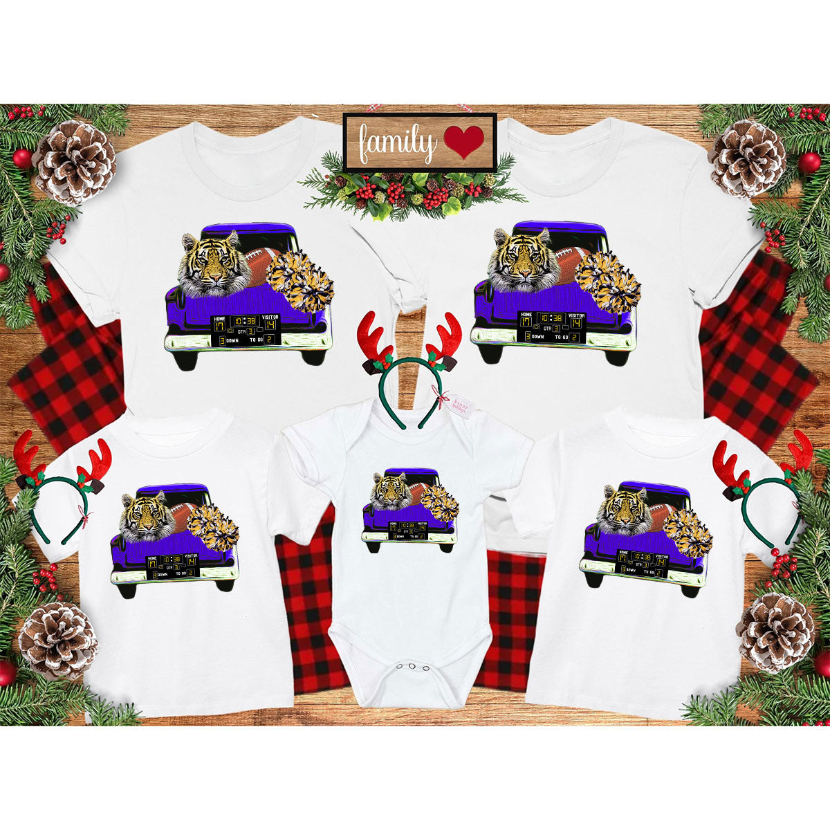 Football Truck Shirt, Tiger Graphic Tees, Football Mom TShirt, Football Gifts for Her, Cheer Vneck Shirt, Gift for Him, Sports Clothing