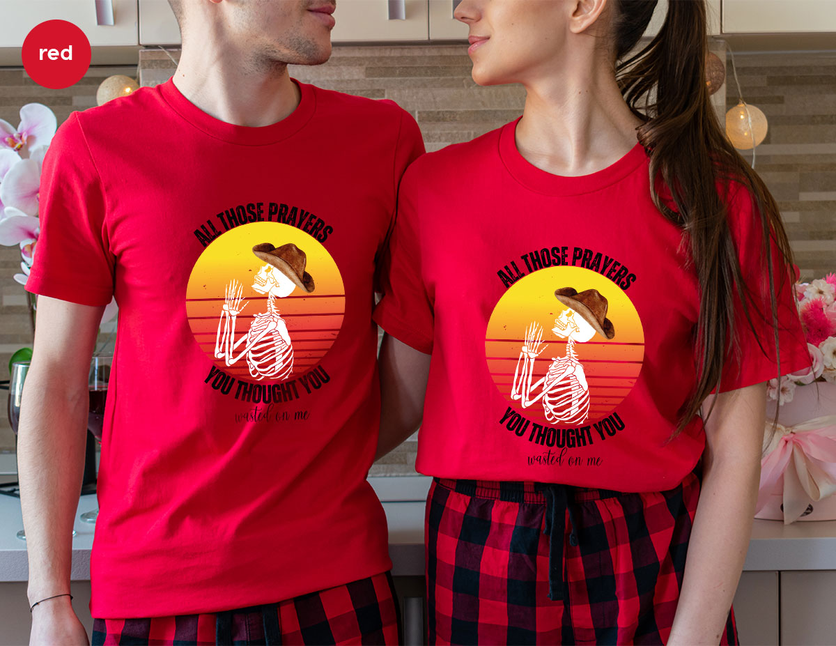 Halloween Crewneck Sweatshirt, Vintage Skeleton Shirt, Christian Vneck T Shirts