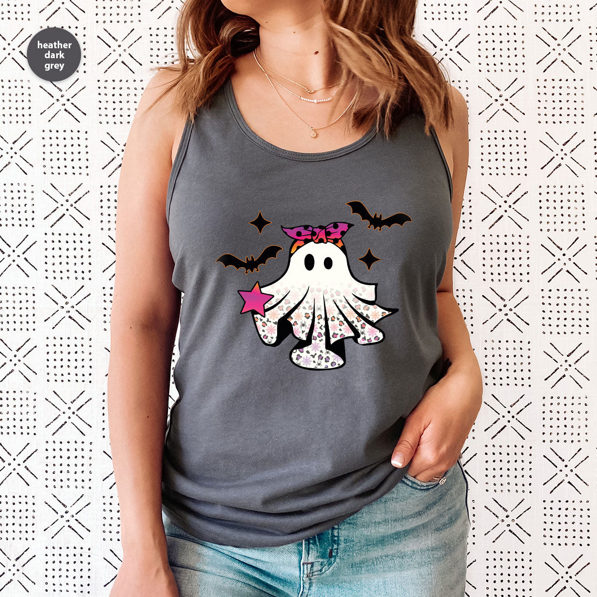 Spooky Season Outfit, Ghost Graphic Tee, Girls Boo Vneck TShirt