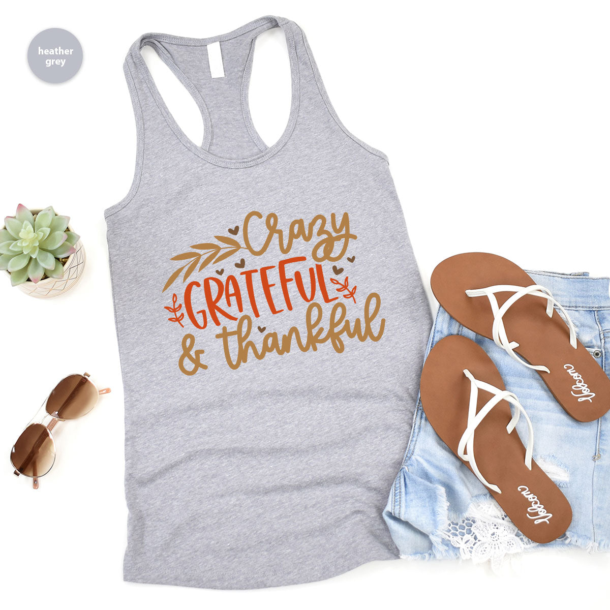 Funny Fall T Shirt, Gift for Her, Crazy Grateful Thankful T-Shirt, Autumn Clothing, Happy Thanksgiving TShirts, Leaves Graphic Tees