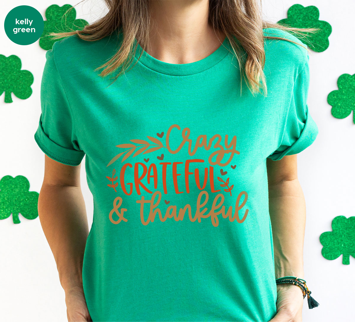 Funny Fall T Shirt, Gift for Her, Crazy Grateful Thankful T-Shirt, Autumn Clothing, Happy Thanksgiving TShirts, Leaves Graphic Tees