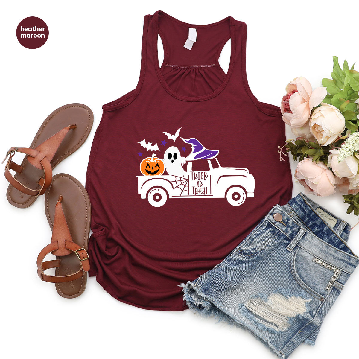 Halloween Sweatshirt, Halloween Gifts, Pumpkin Graphic Tees, Spooky Season Clothes, Witchy Vneck Shirt, Cute Ghost TShirt, Boo Truck T-Shirt