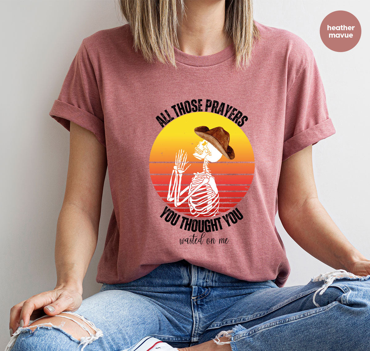 Halloween Crewneck Sweatshirt, Vintage Skeleton Shirt, Christian Vneck T Shirts