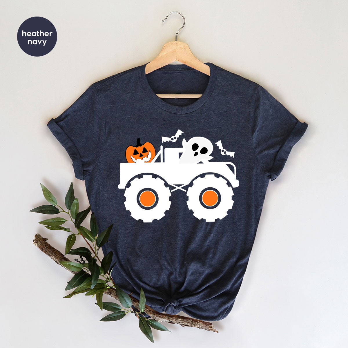 Kids Halloween Shirt, Halloween Gifts, Boys Truck T-Shirt, Ghost Outfit, Pumpkin Graphic Tees, Spooky Season Gifts, Toddler Clothes