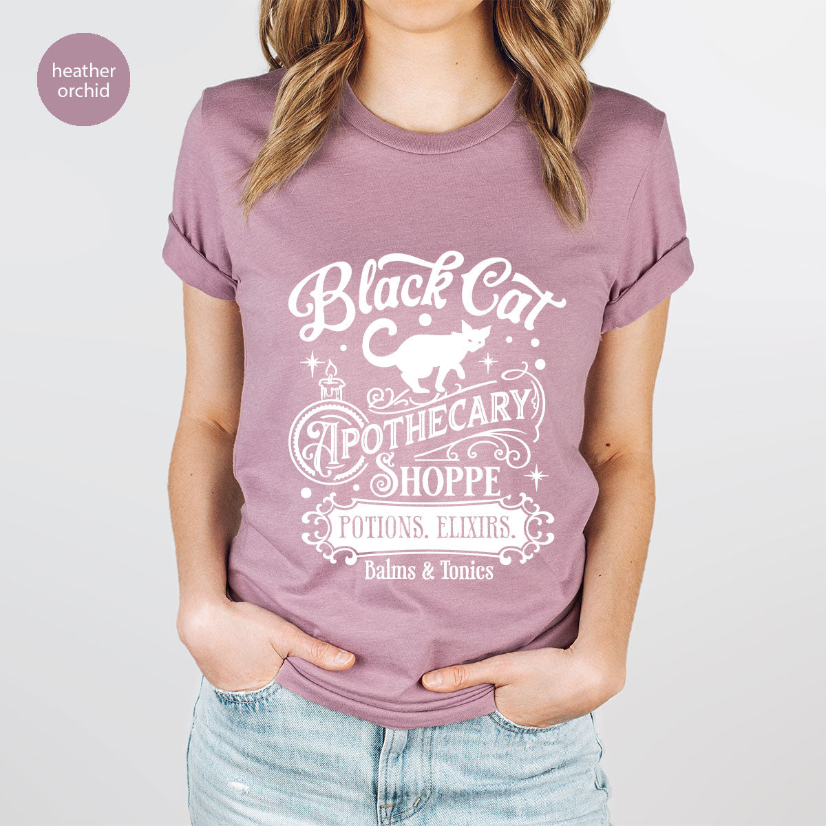 Halloween Party T-Shirt, Spooky Sweatshirt, Halloween Gifts, Cat Clothing, Genderneutral Adult Shirt, Apothecary Graphic Tees, Gift for Kids