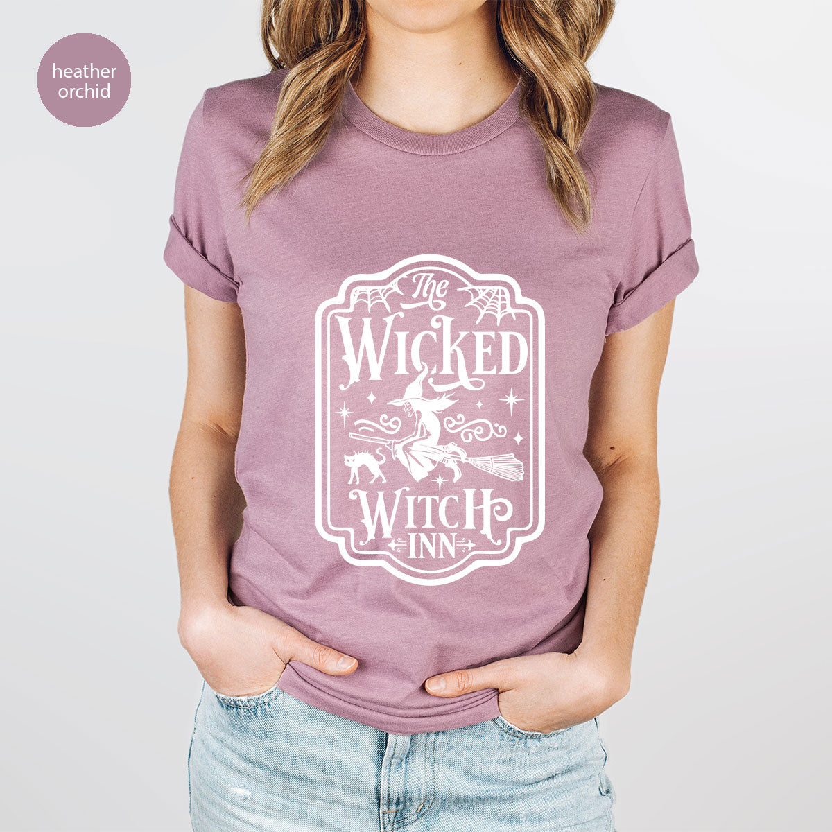 Witch Crewneck Sweatshirt, Halloween Shirts for Women, Funny Gift For Her, Spooky Season Party Tshirt, Witchy Graphic Tees