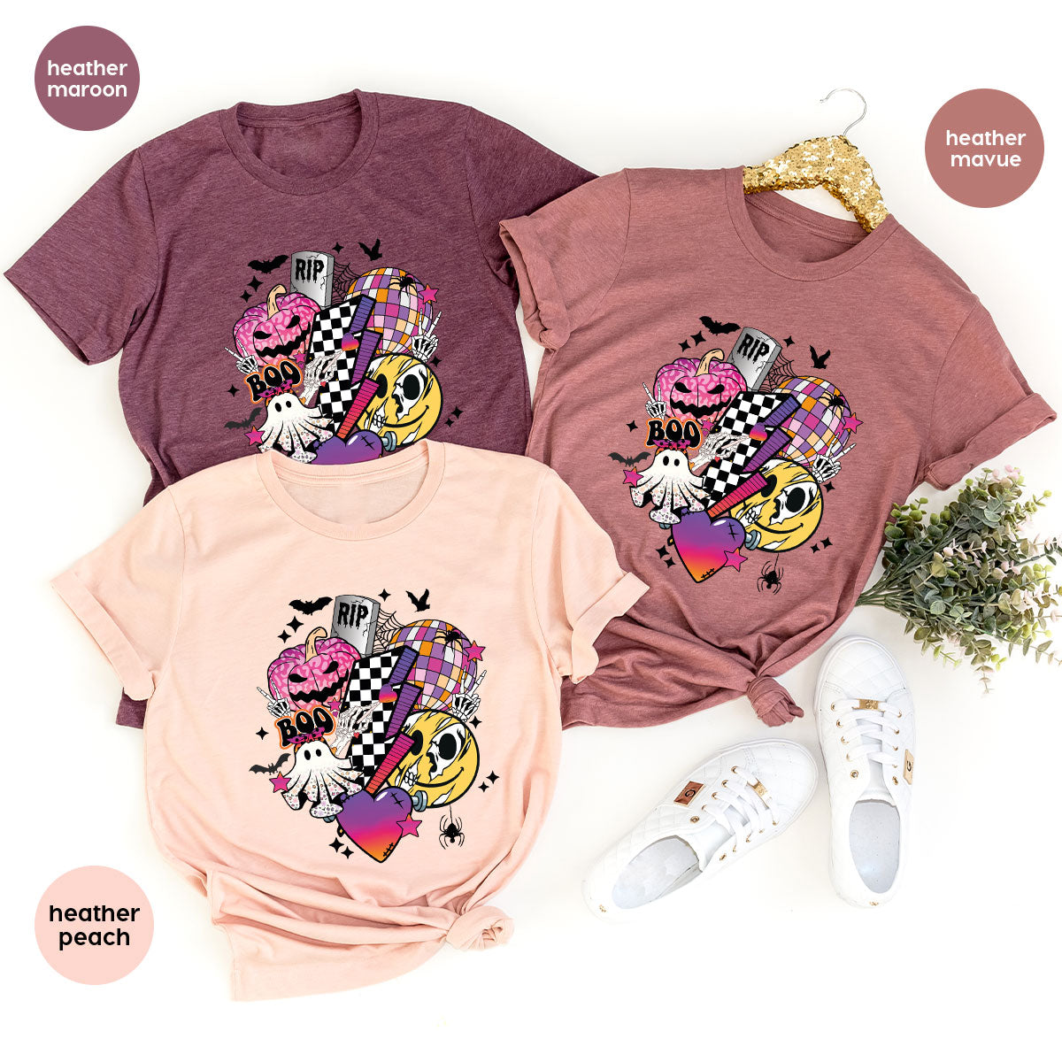 Halloween Shirt, Halloween Gifts, Spooky Season Shirt, Pumpkin Graphic Tees, Girls Fall Clothing, Halloween Party Outfit, Ghost Vneck Shirt
