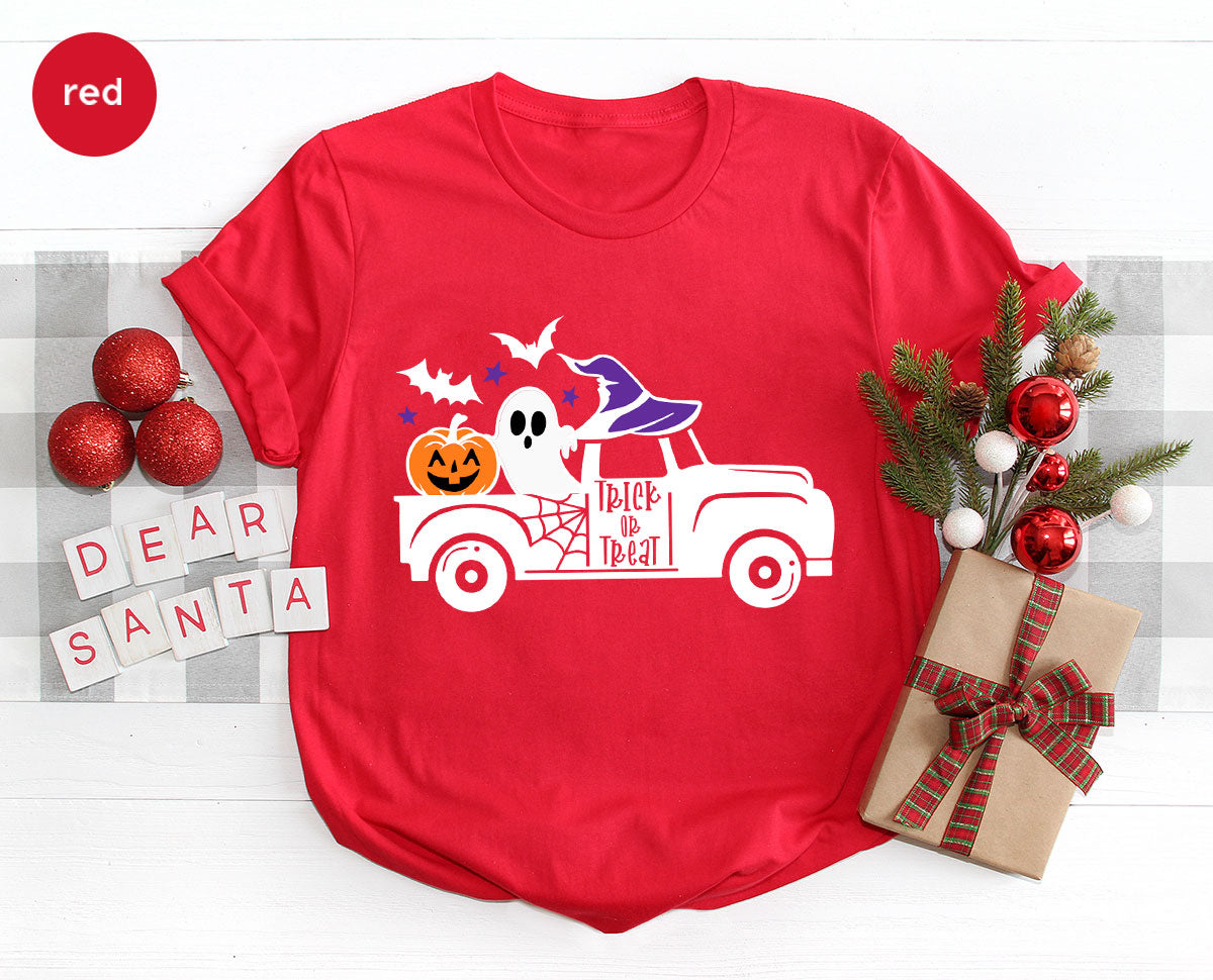 Halloween Sweatshirt, Halloween Gifts, Pumpkin Graphic Tees, Spooky Season Clothes, Witchy Vneck Shirt, Cute Ghost TShirt, Boo Truck T-Shirt
