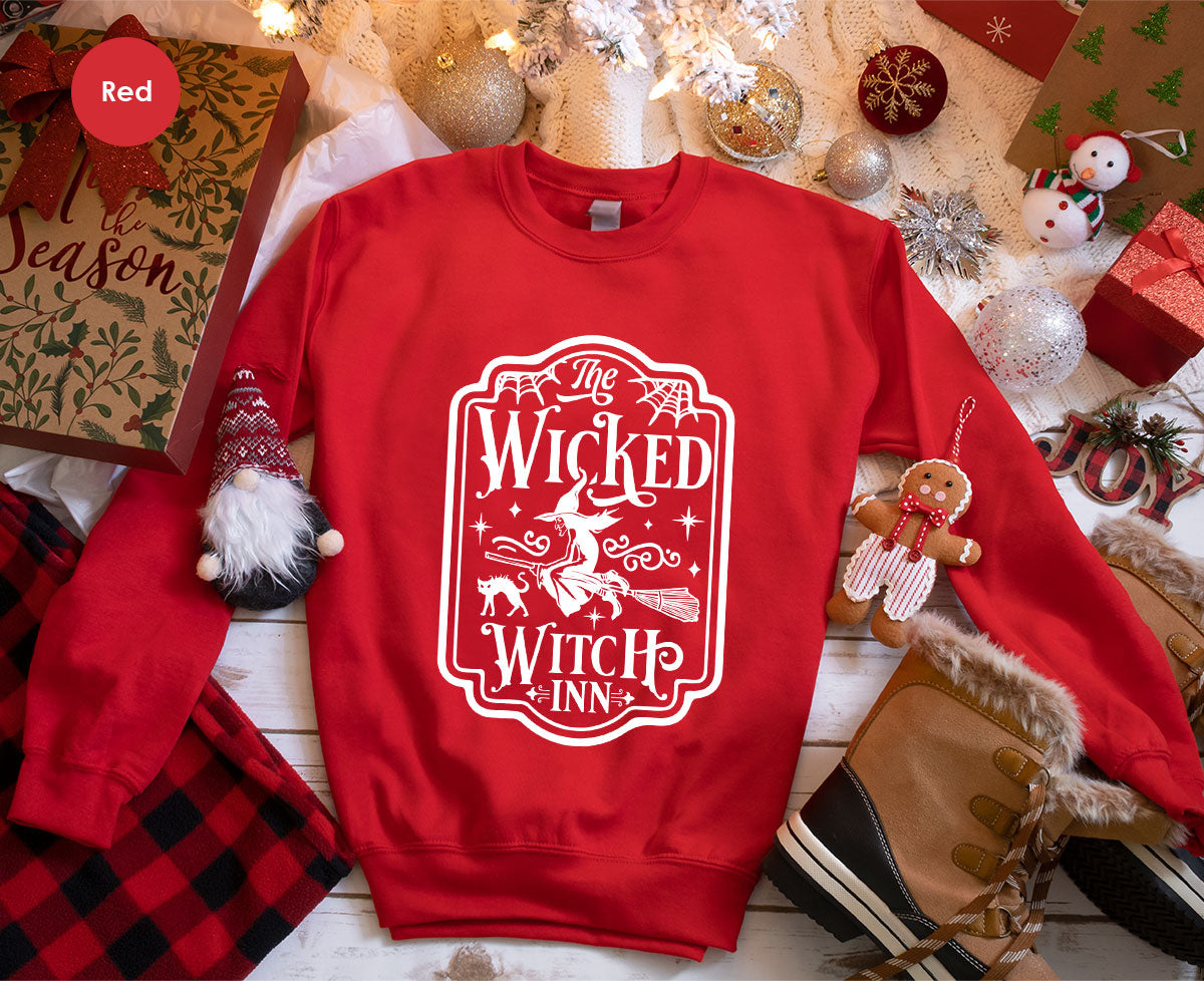 Witch Crewneck Sweatshirt, Halloween Shirts for Women, Funny Gift For Her, Spooky Season Party Tshirt, Witchy Graphic Tees