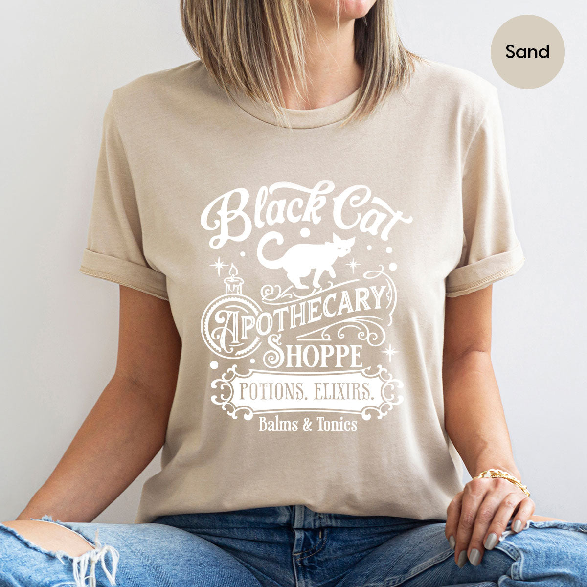 Halloween Party T-Shirt, Spooky Sweatshirt, Halloween Gifts, Cat Clothing, Genderneutral Adult Shirt, Apothecary Graphic Tees, Gift for Kids