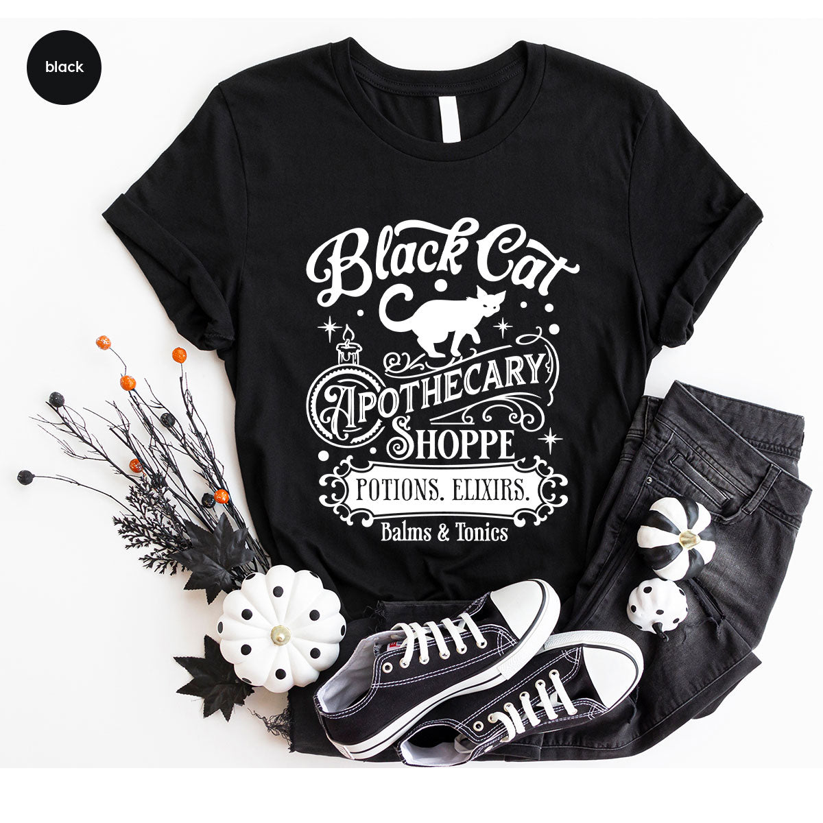 Halloween Party T-Shirt, Spooky Sweatshirt, Halloween Gifts, Cat Clothing, Genderneutral Adult Shirt, Apothecary Graphic Tees, Gift for Kids