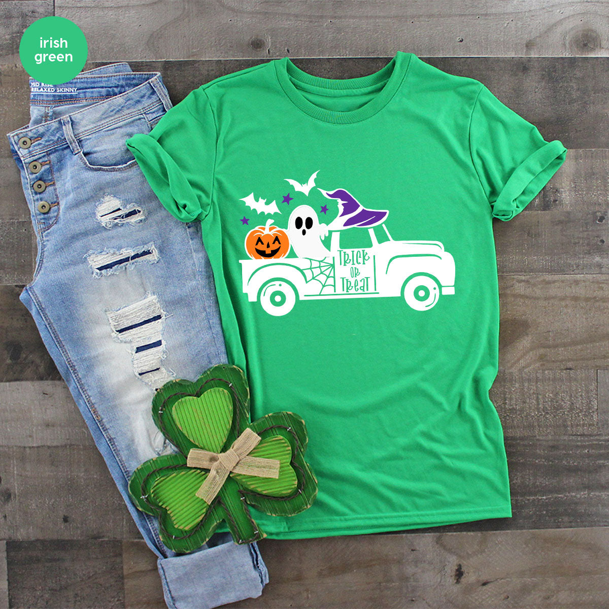 Halloween Sweatshirt, Halloween Gifts, Pumpkin Graphic Tees, Spooky Season Clothes, Witchy Vneck Shirt, Cute Ghost TShirt, Boo Truck T-Shirt