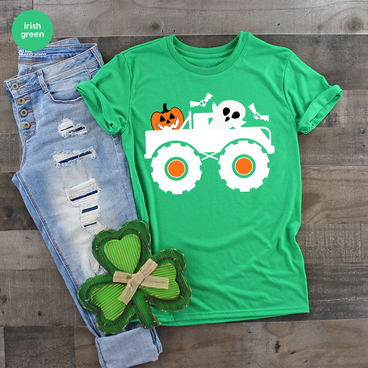 Kids Halloween Shirt, Halloween Gifts, Boys Truck T-Shirt, Ghost Outfit, Pumpkin Graphic Tees, Spooky Season Gifts, Toddler Clothes