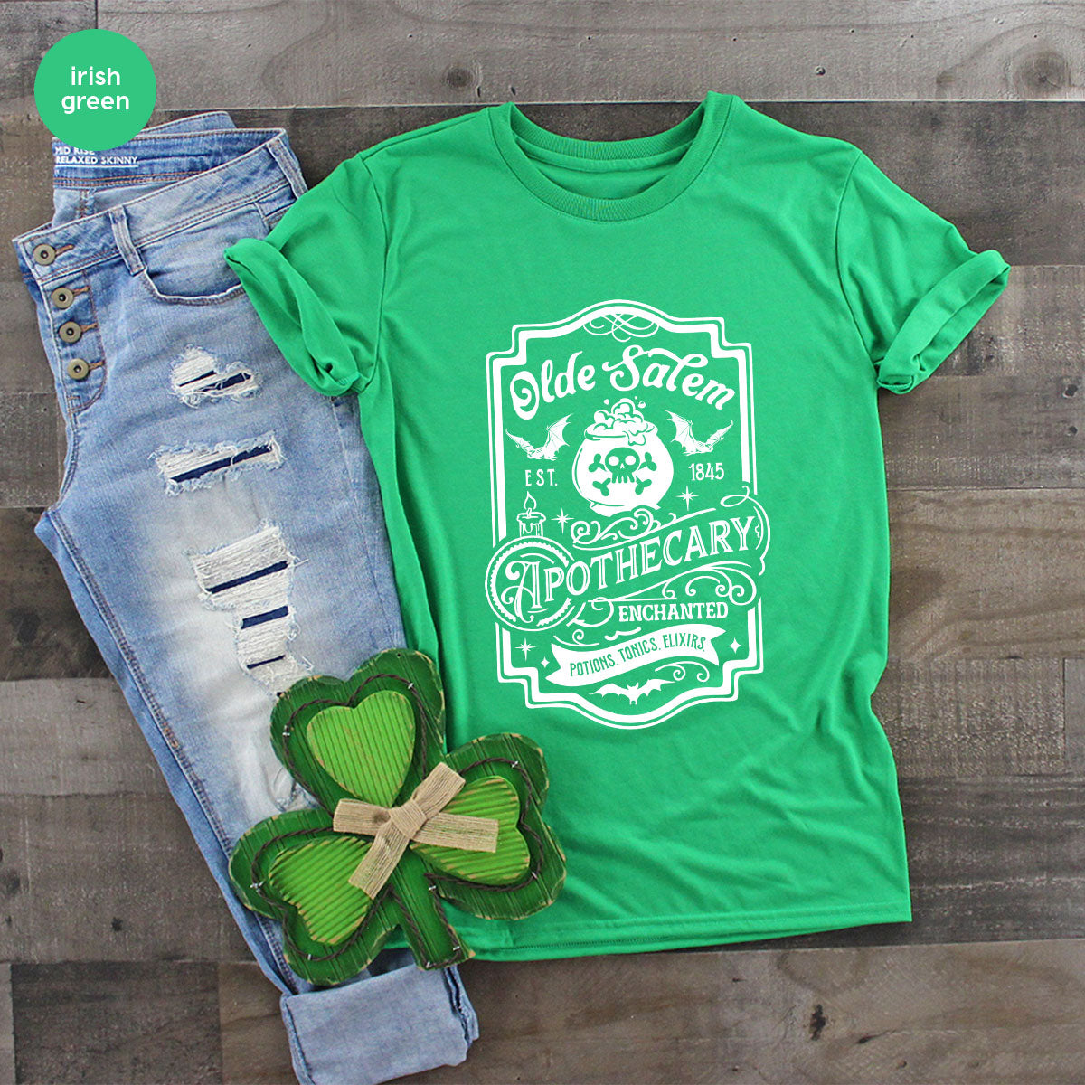 Spooky Season Clothing, Witches Crewneck Sweatshirts, Halloween Gifts, Salem Graphic Tees, Girls Apothecary T-Shirt, Womens Vneck Tshirt