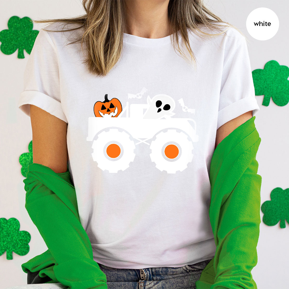 Kids Halloween Shirt, Halloween Gifts, Boys Truck T-Shirt, Ghost Outfit, Pumpkin Graphic Tees, Spooky Season Gifts, Toddler Clothes