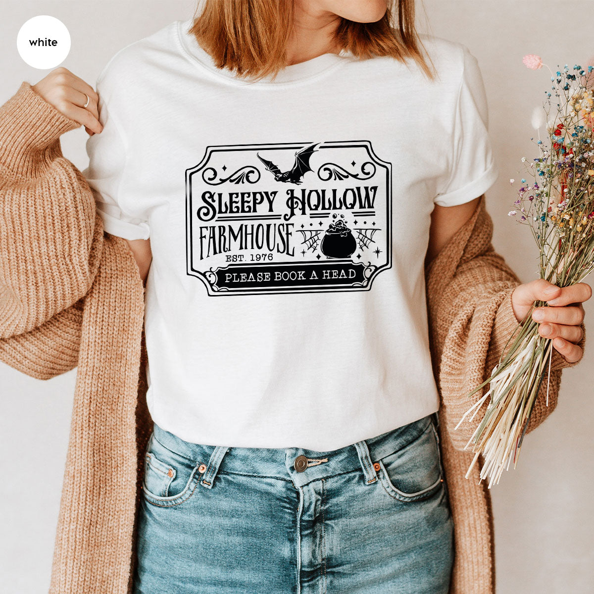 Halloween Farm T Shirt, Horror Crewneck Sweatshirt, Farm Gifts, Witchy Clothing, Spooky Season Graphic Tees, Halloween Party VNeck Shirt