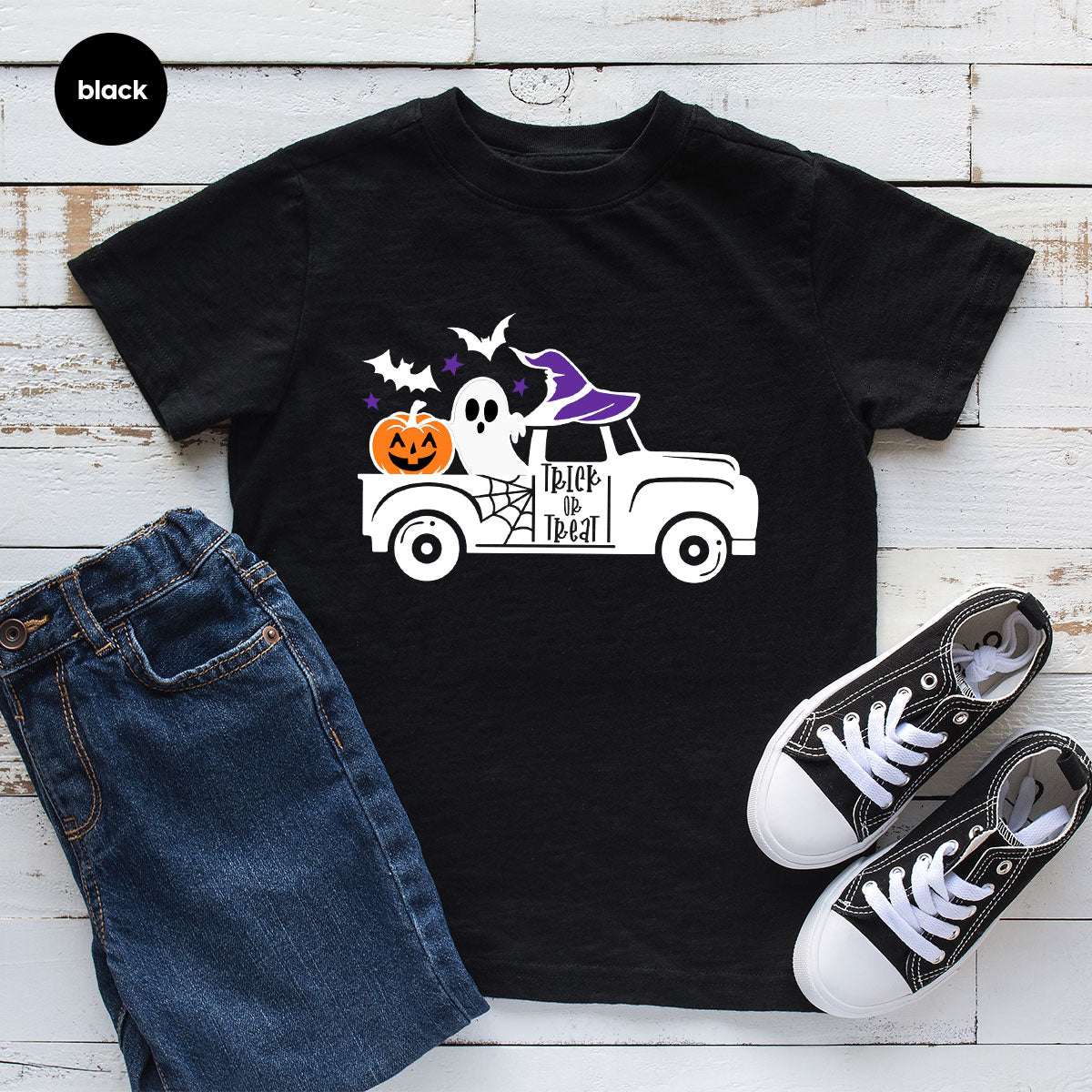Halloween Sweatshirt, Halloween Gifts, Pumpkin Graphic Tees, Spooky Season Clothes, Witchy Vneck Shirt, Cute Ghost TShirt, Boo Truck T-Shirt