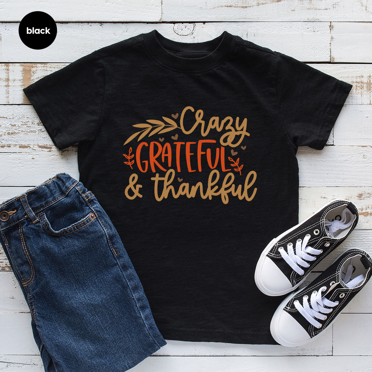 Funny Fall T Shirt, Gift for Her, Crazy Grateful Thankful T-Shirt, Autumn Clothing, Happy Thanksgiving TShirts, Leaves Graphic Tees