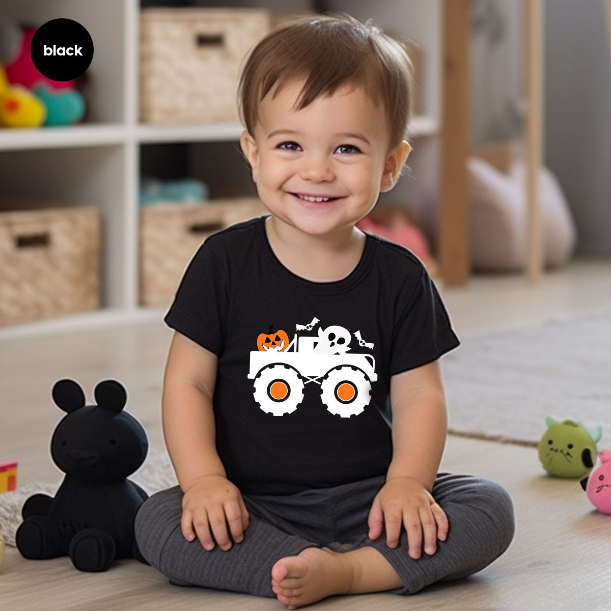 Kids Halloween Shirt, Halloween Gifts, Boys Truck T-Shirt, Ghost Outfit, Pumpkin Graphic Tees, Spooky Season Gifts, Toddler Clothes