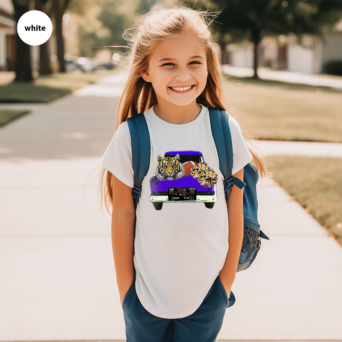 Football Truck Shirt, Tiger Graphic Tees, Football Mom TShirt, Football Gifts for Her, Cheer Vneck Shirt, Gift for Him, Sports Clothing