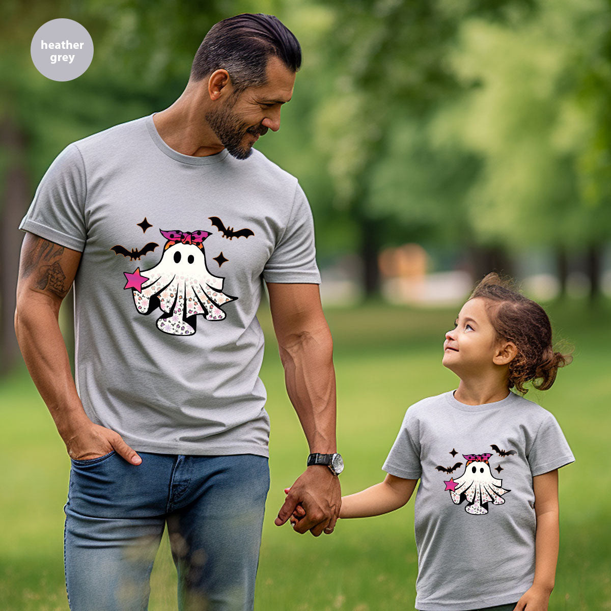 Spooky Season Outfit, Ghost Graphic Tee, Girls Boo Vneck TShirt